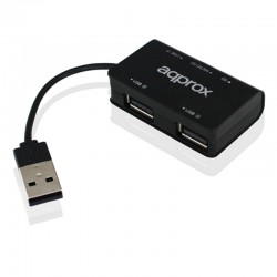 HUB 3 PTOS USB 2.0 + LECTOR TA RJETAS APPROX NEGRO
