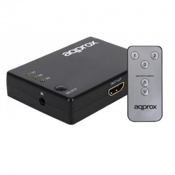 DATA SWITCH APPROX 3 PTOS HDMI 1.3 4K + MANDO NEGRO