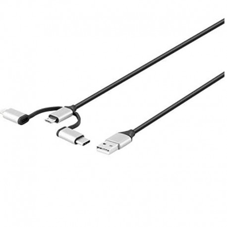 CABLE USB REVERSIBLE TYPEC     MICRO USB Y USB-C AZUL