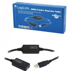 CABLE ALARGO USB 2.0 10M A/A M  CON AMPLIFICADOR DE SENYAL